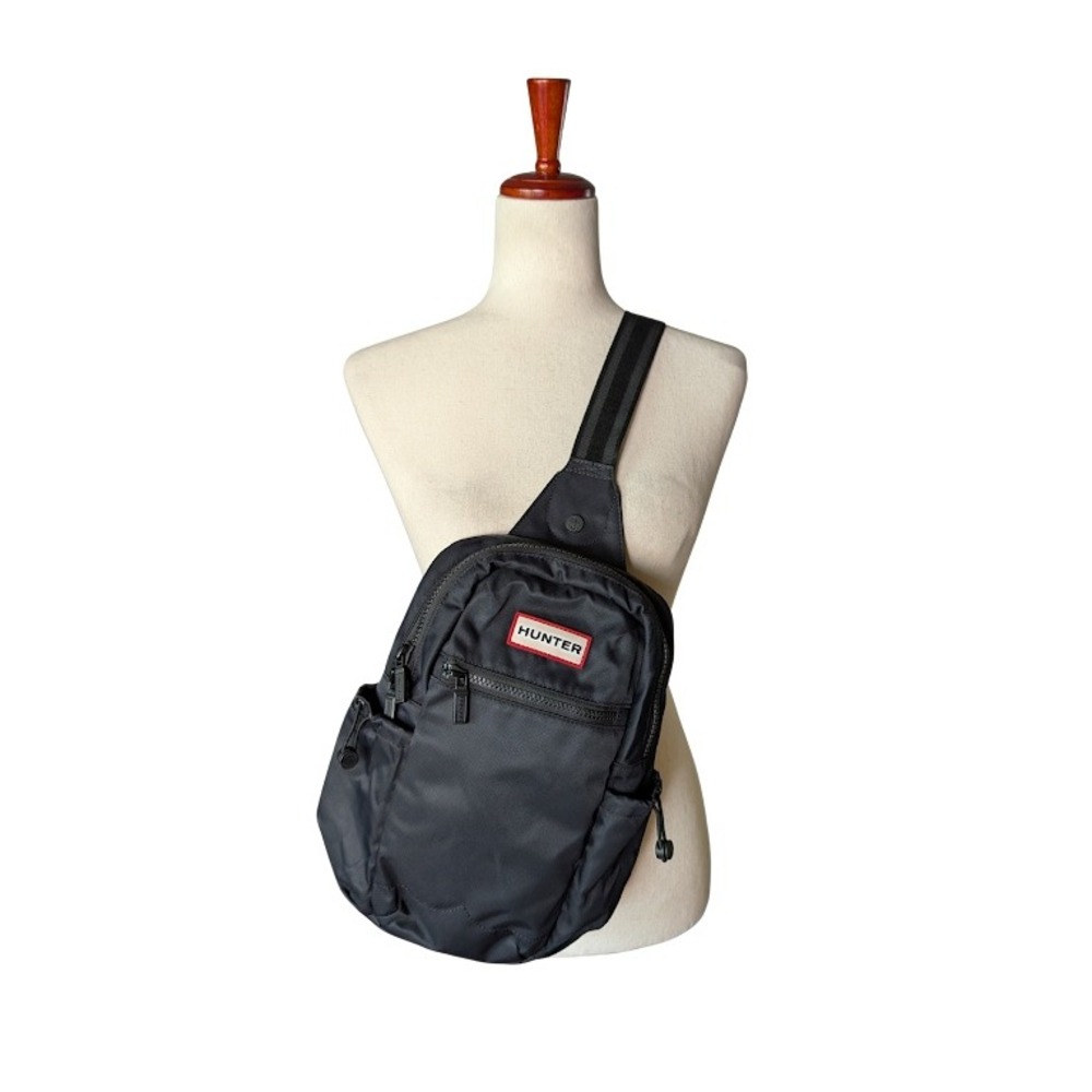 Hunter Original Black Nylon One Shoulder Sling Backpack UBB1171ACD